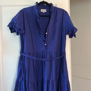 Mille royal blue ruffled Victoria maxi tiered dress L